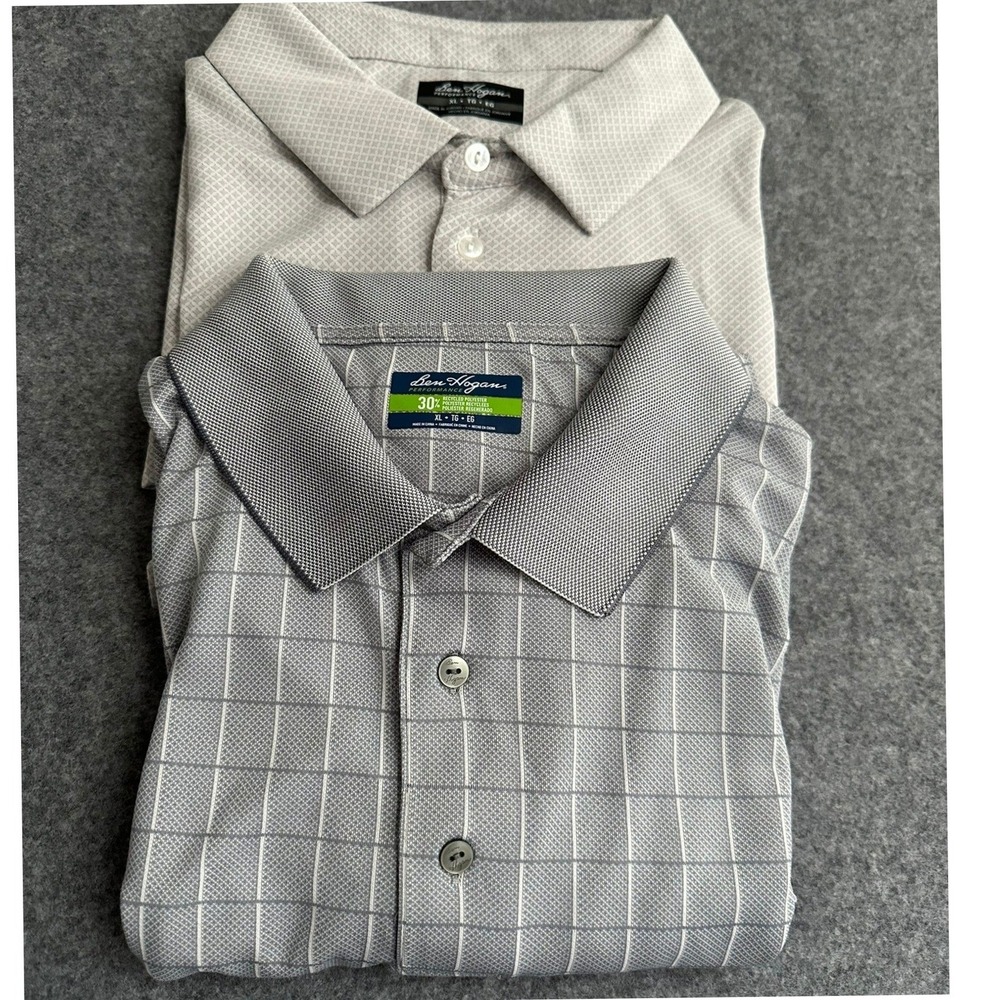 Lot of 2 NWT Ben Hogan Performance Golf Polo Shirts XL Gray Athleisure Classic